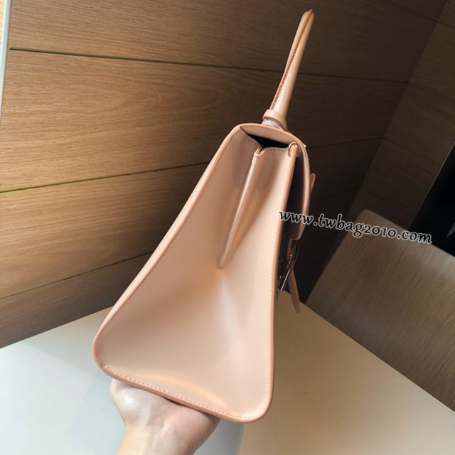 Delvaux全新雙環頂級brilliant box皮裸粉手提女包 德爾沃專櫃brilliant大號手袋 bxs1076